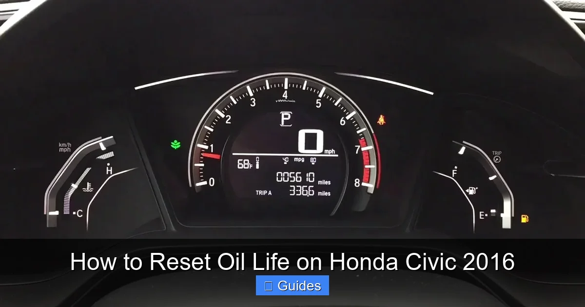 How to Reset Oil Life on Honda Civic 2016