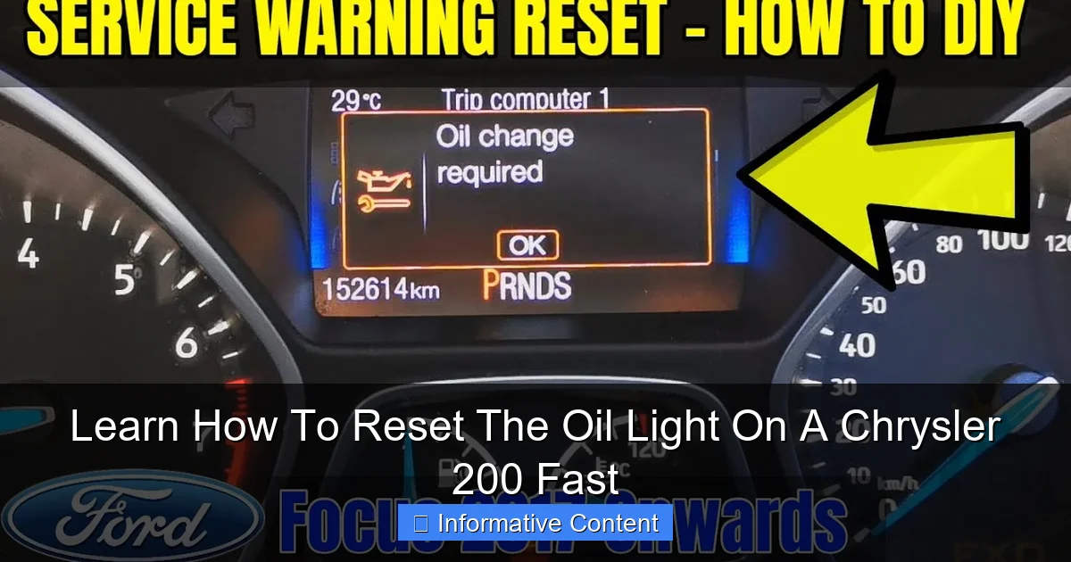Learn How To Reset The Oil Light On A Chrysler 200 Fast