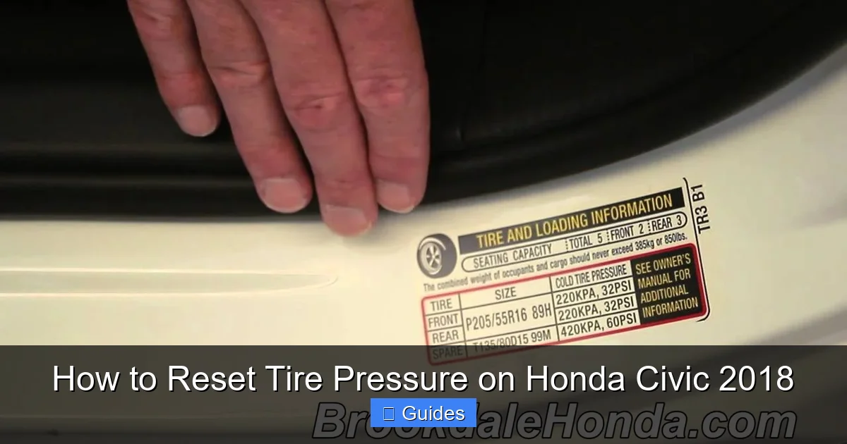 How to Reset Tire Pressure on Honda Civic 2018