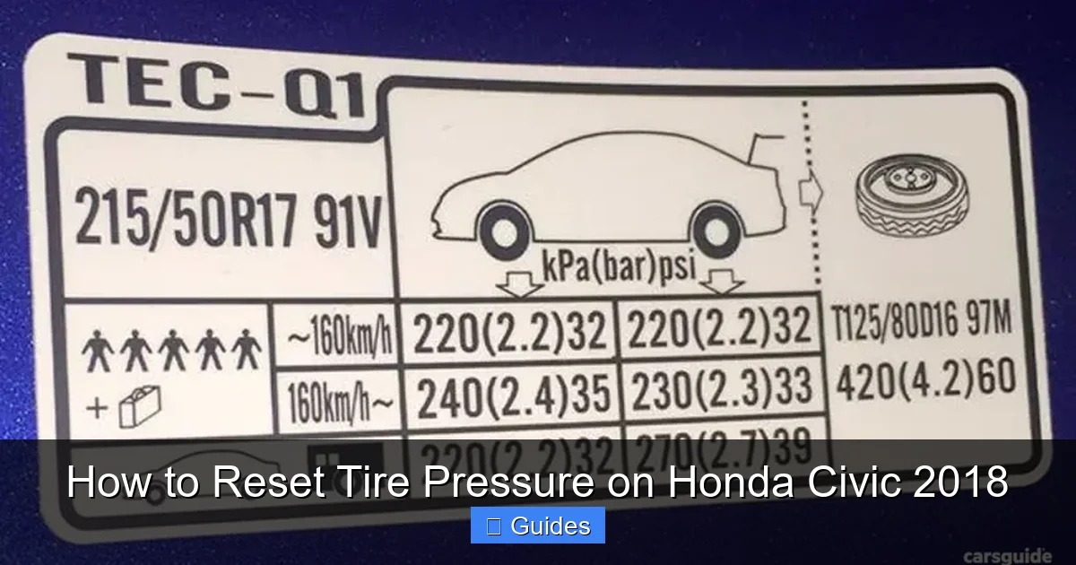 How to Reset Tire Pressure on Honda Civic 2018