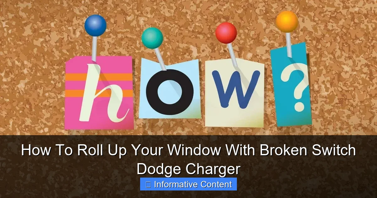 How To Roll Up Your Window With Broken Switch Dodge Charger