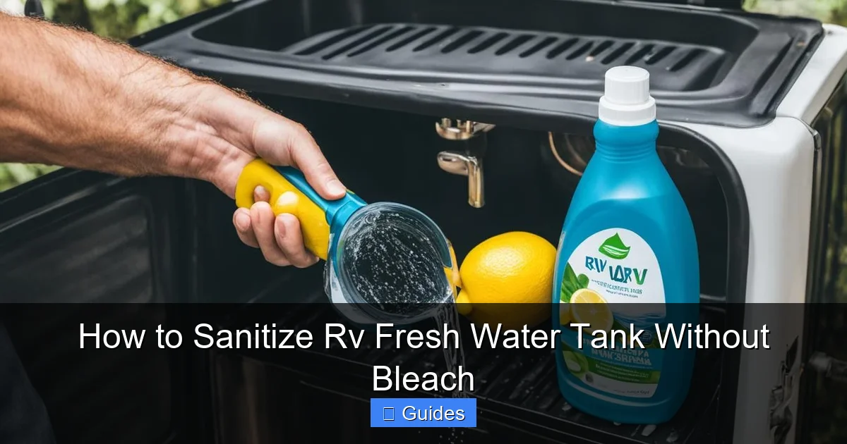 How to Sanitize Rv Fresh Water Tank Without Bleach