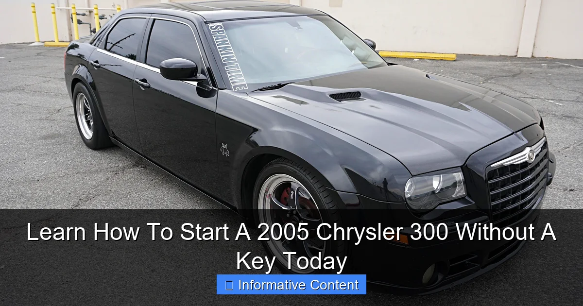 Learn How To Start A 2005 Chrysler 300 Without A Key Today