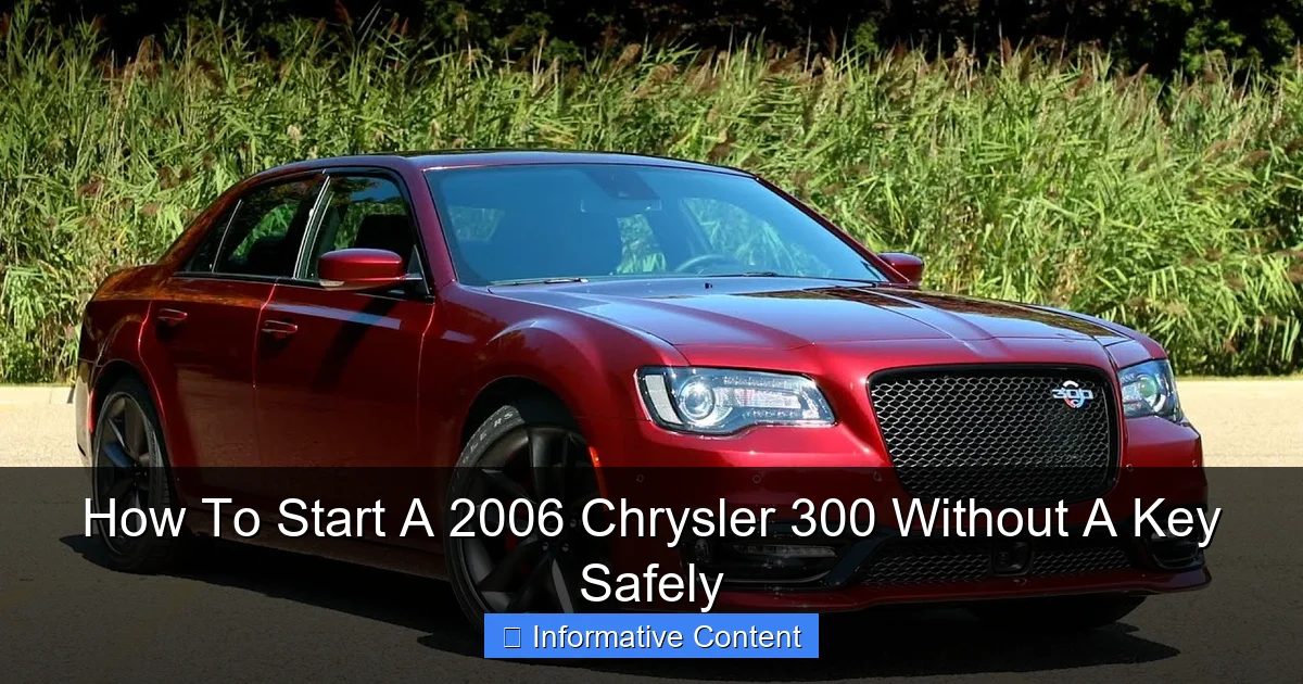 How To Start A 2006 Chrysler 300 Without A Key Safely