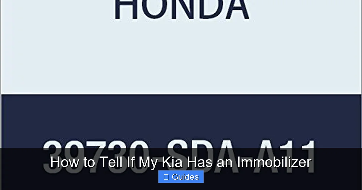 How to Tell If My Kia Has an Immobilizer