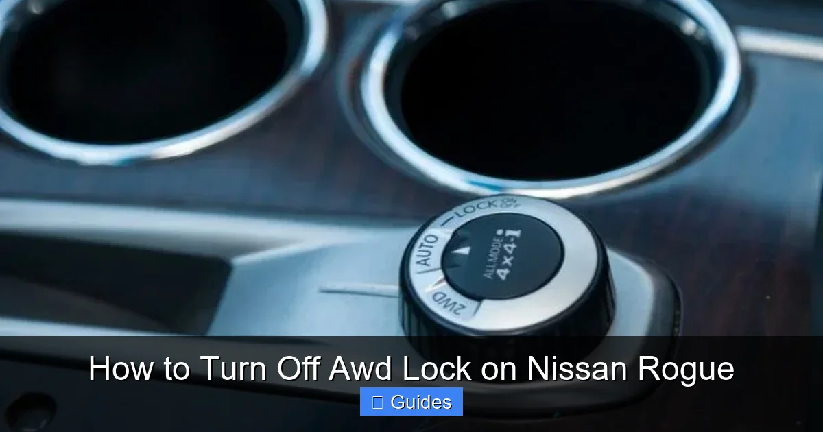 How to Turn Off Awd Lock on Nissan Rogue
