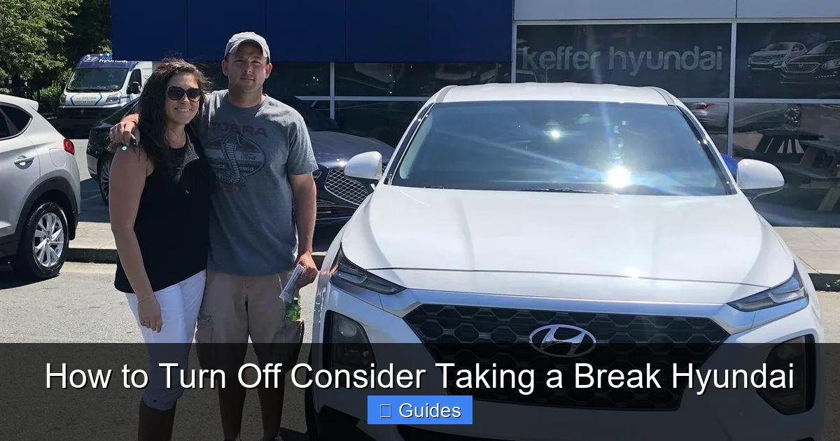How to Turn Off Consider Taking a Break Hyundai