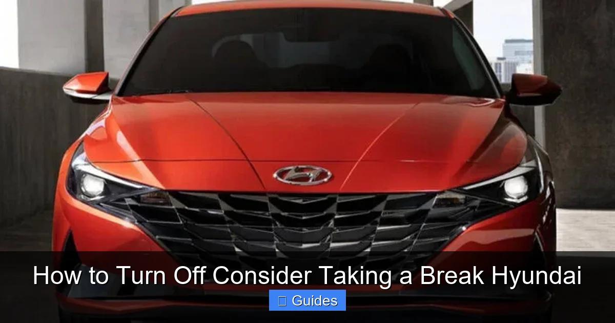 How to Turn Off Consider Taking a Break Hyundai