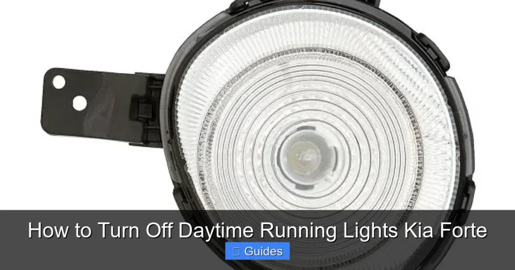 How to Turn Off Daytime Running Lights Kia Forte