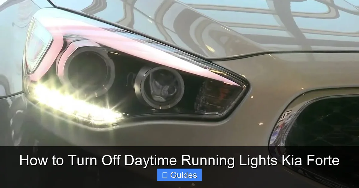 How to Turn Off Daytime Running Lights Kia Forte