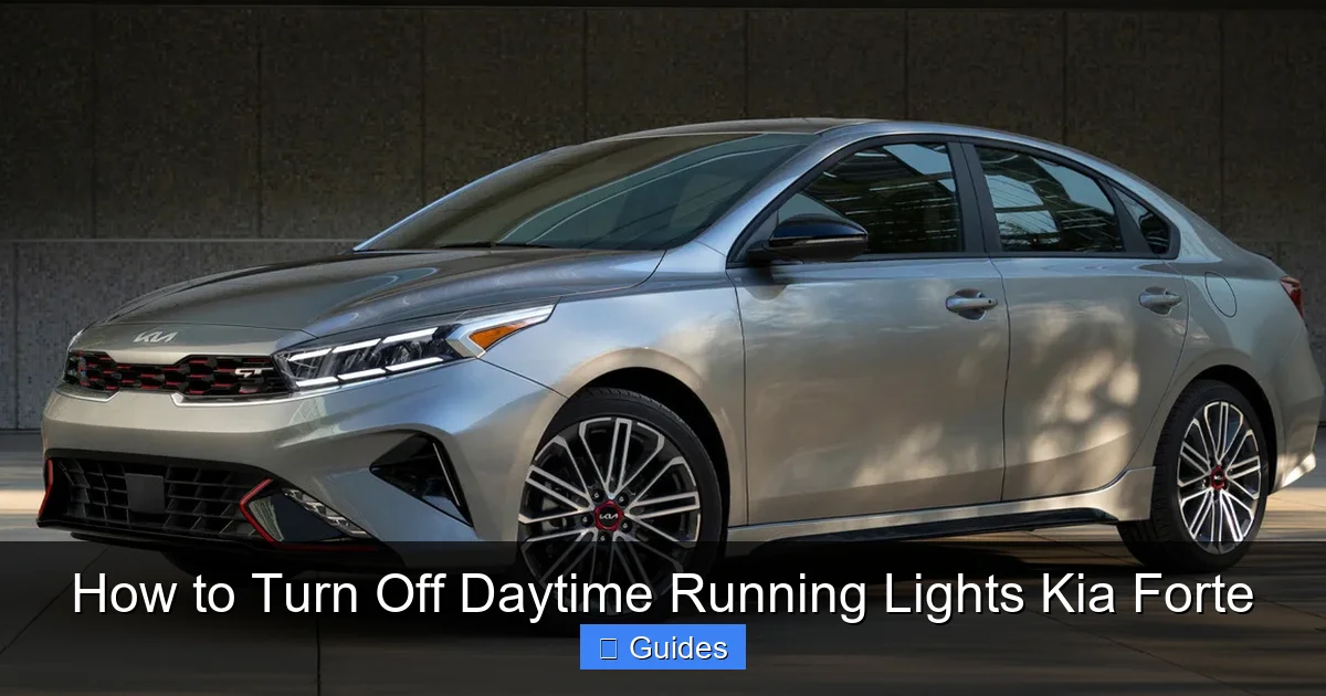 How to Turn Off Daytime Running Lights Kia Forte