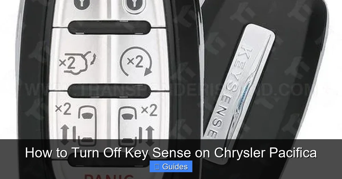 How to Turn Off Key Sense on Chrysler Pacifica