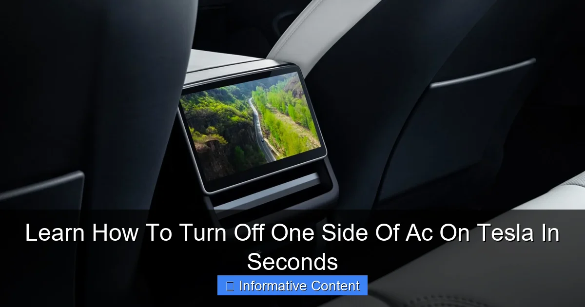 Learn How To Turn Off One Side Of Ac On Tesla In Seconds