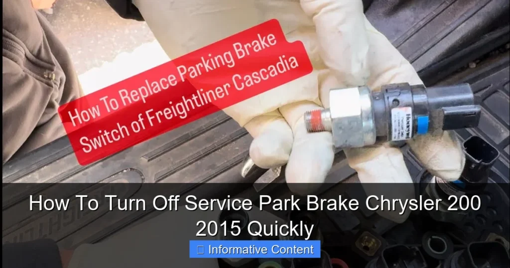 How To Turn Off Service Park Brake Chrysler 200 2015 Quickly