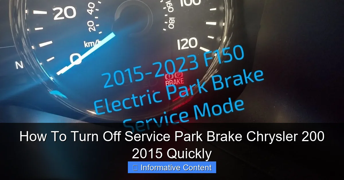 How To Turn Off Service Park Brake Chrysler 200 2015 Quickly