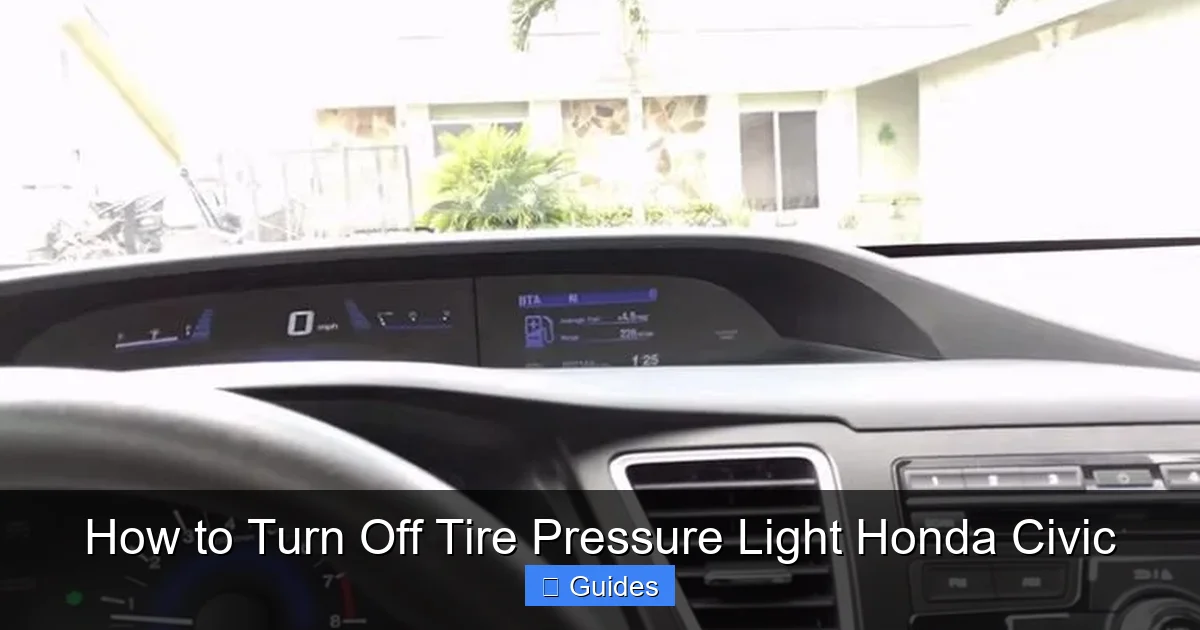 How to Turn Off Tire Pressure Light Honda Civic