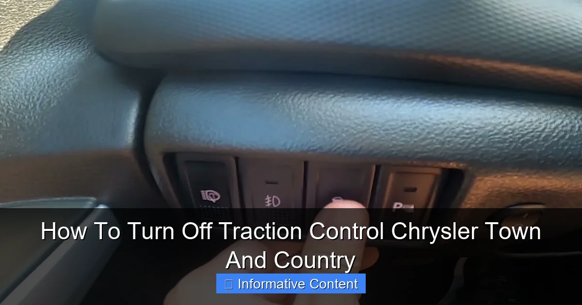 How To Turn Off Traction Control Chrysler Town And Country
