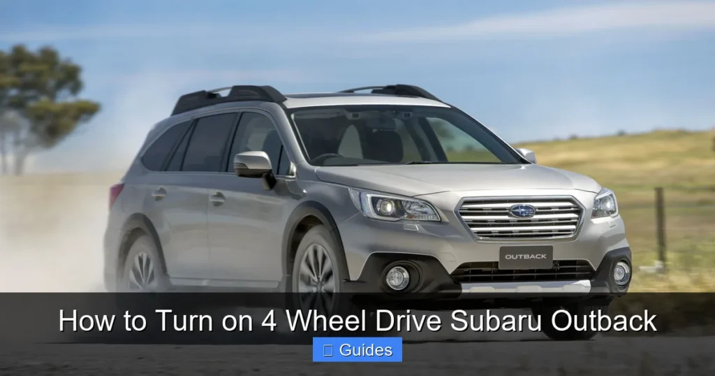How to Turn on 4 Wheel Drive Subaru Outback
