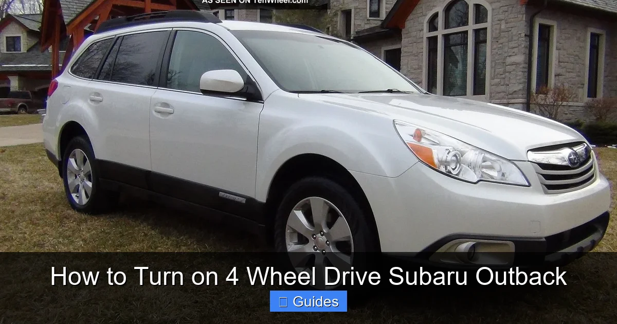 How to Turn on 4 Wheel Drive Subaru Outback