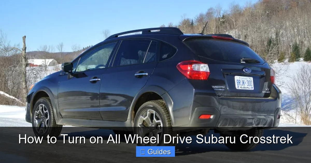 How to Turn on All Wheel Drive Subaru Crosstrek