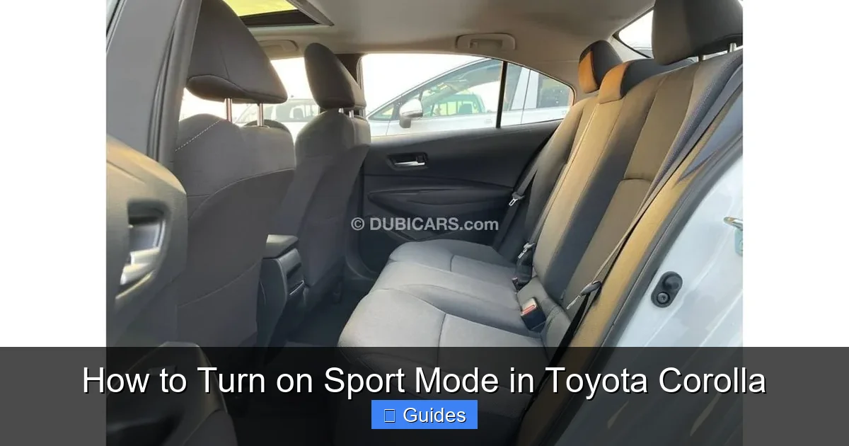How to Turn on Sport Mode in Toyota Corolla