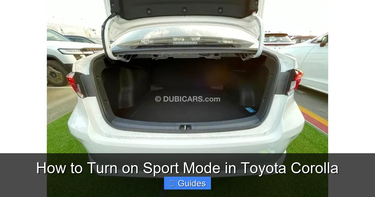 How to Turn on Sport Mode in Toyota Corolla