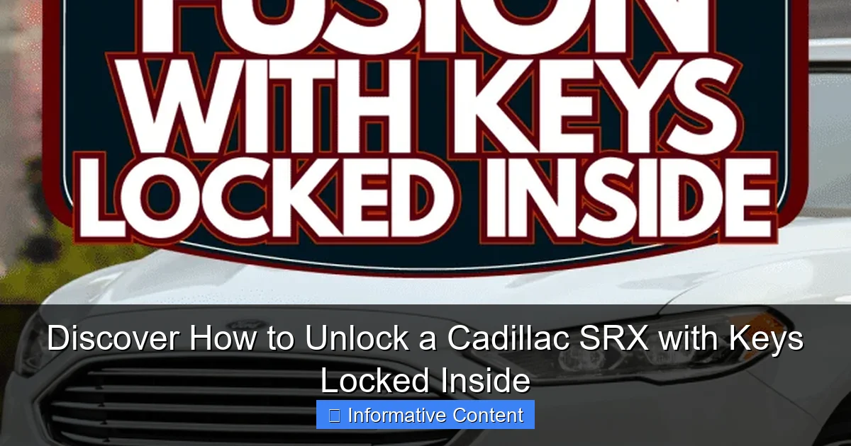 Discover How to Unlock a Cadillac SRX with Keys Locked Inside