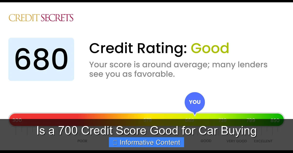 Is a 700 Credit Score Good for Car Buying