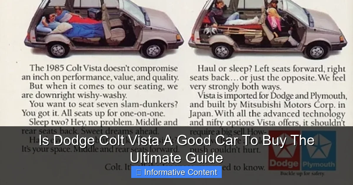 Is Dodge Colt Vista A Good Car To Buy The Ultimate Guide