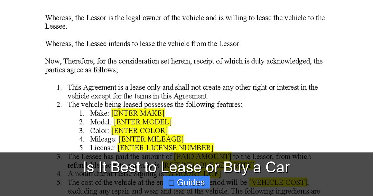 Is It Best to Lease or Buy a Car