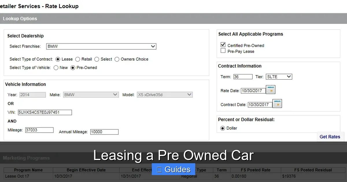Leasing a Pre Owned Car