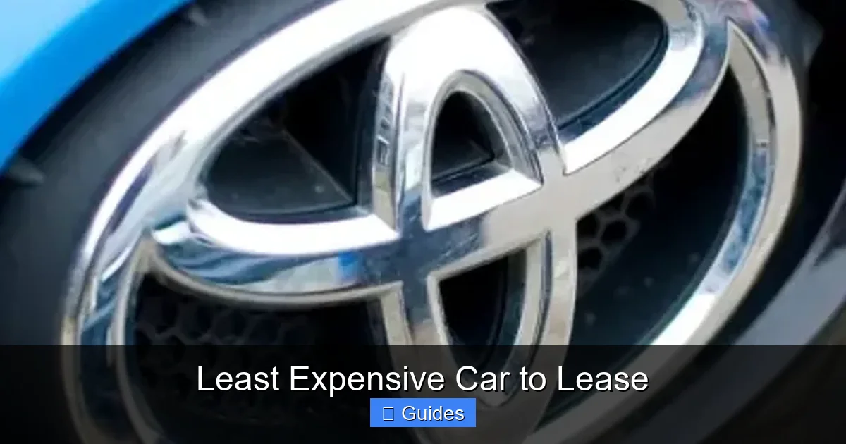 Least Expensive Car to Lease