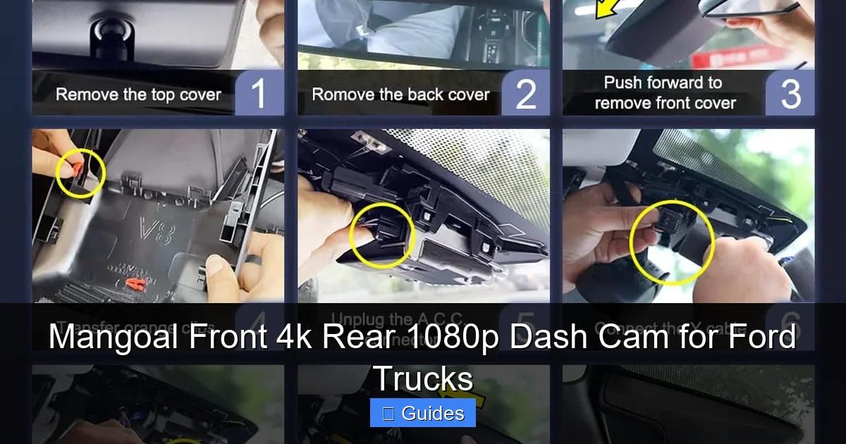 Mangoal Front 4k Rear 1080p Dash Cam for Ford Trucks