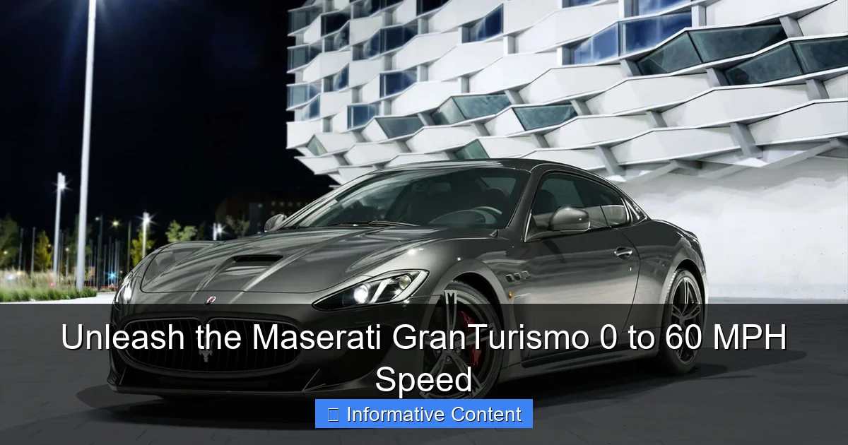 Unleash the Maserati GranTurismo 0 to 60 MPH Speed