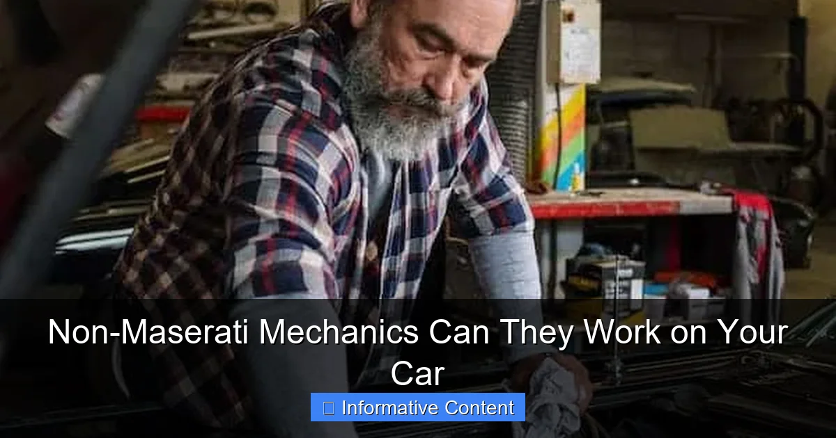 Non-Maserati Mechanics Can They Work on Your Car