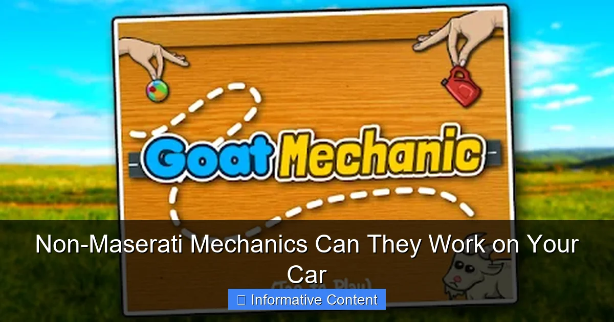 Non-Maserati Mechanics Can They Work on Your Car