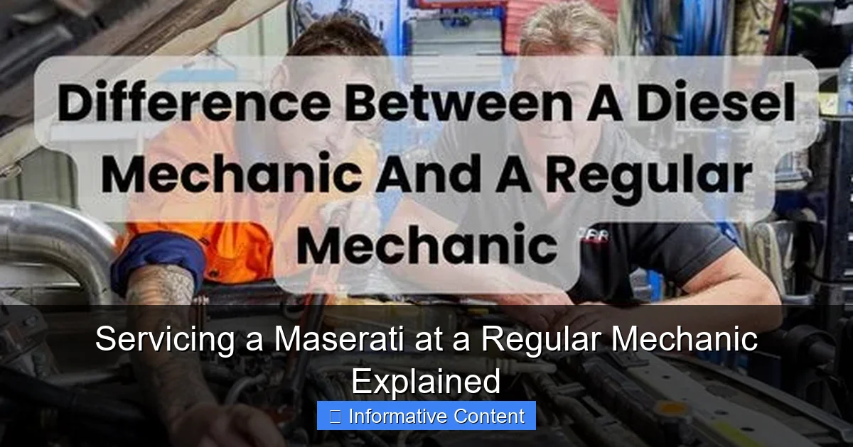 Servicing a Maserati at a Regular Mechanic Explained