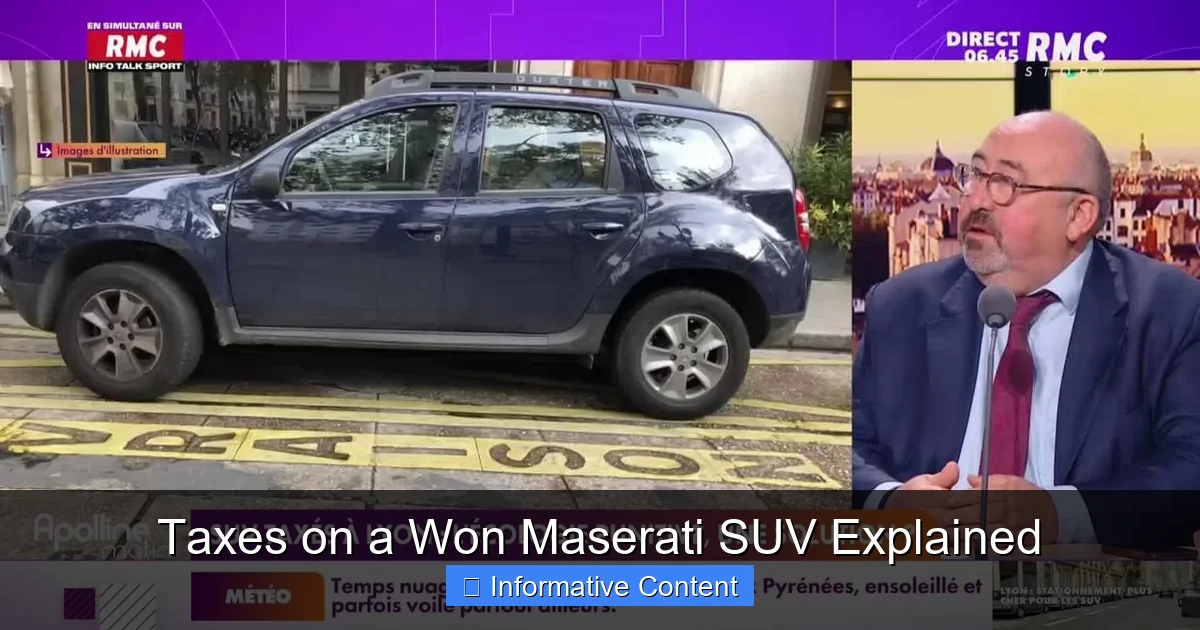 Taxes on a Won Maserati SUV Explained