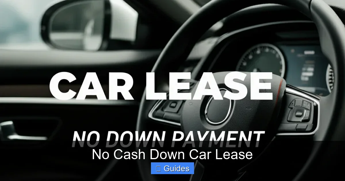 No Cash Down Car Lease