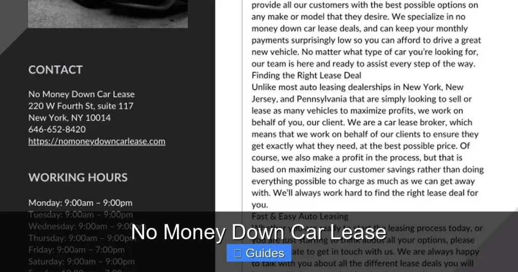 No Money Down Car Lease