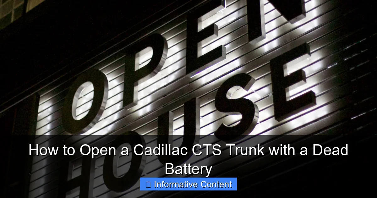 How to Open a Cadillac CTS Trunk with a Dead Battery
