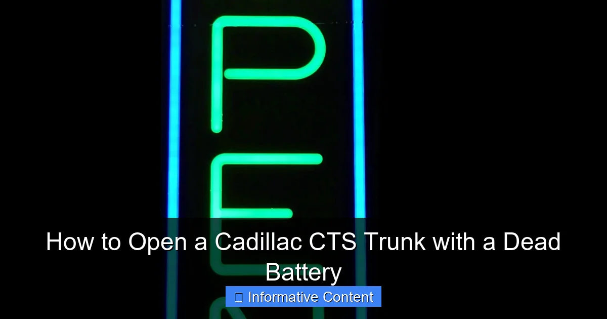 How to Open a Cadillac CTS Trunk with a Dead Battery
