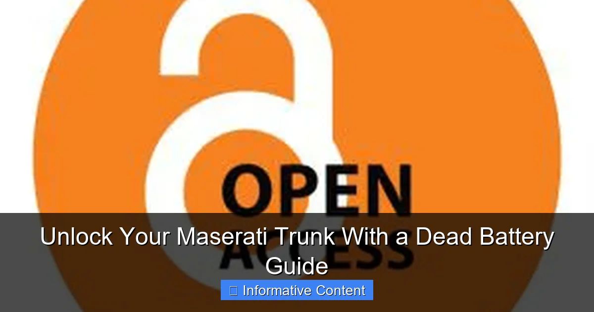 Unlock Your Maserati Trunk With a Dead Battery Guide
