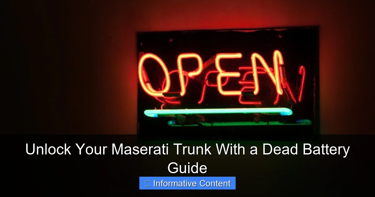 Unlock Your Maserati Trunk With a Dead Battery Guide