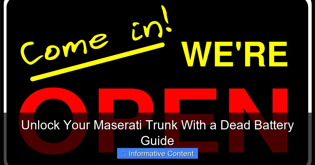 Unlock Your Maserati Trunk With a Dead Battery Guide