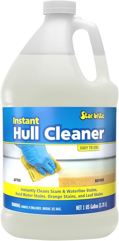 Star Brite Instant Hull Cleaner removes stains and scum lines from fib