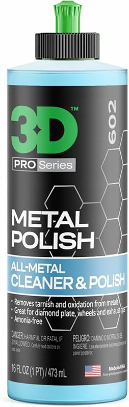 3D Metal Polish removes oxidation, tarnish, and stains from aluminum, 