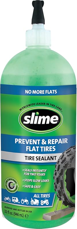 Slime 10009 Flat Tire Puncture Repair Sealant, Prevent and Repair, All
