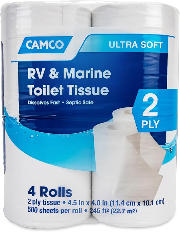 Camco Marine and RV Toilet Paper with 2-Ply Septic Safe Fast Dissolve