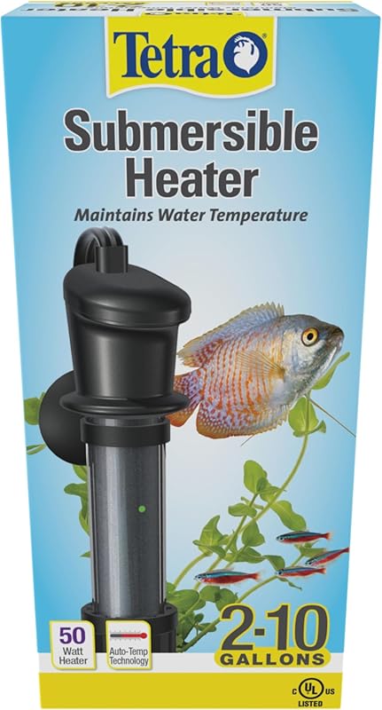 Tetra 50W Submersible Aquarium Heater with Electronic Thermostat for 2